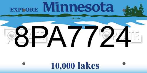 8PA7724 Minnesota License Plate