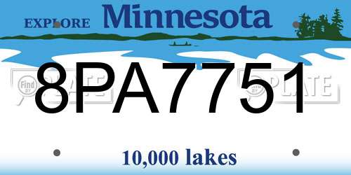 8PA7751 Minnesota License Plate