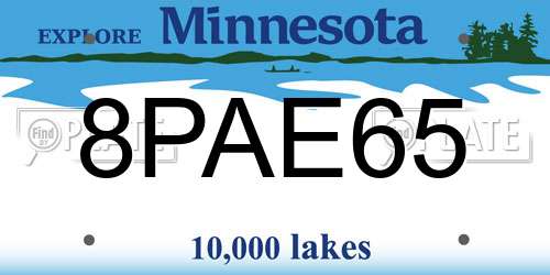 8PAE65 Minnesota License Plate