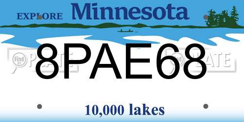 8PAE68 Minnesota License Plate