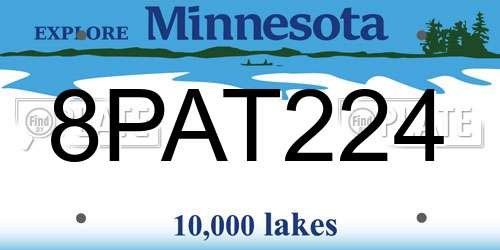 8PAT224 Minnesota License Plate