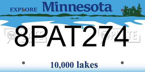 8PAT274 Minnesota License Plate
