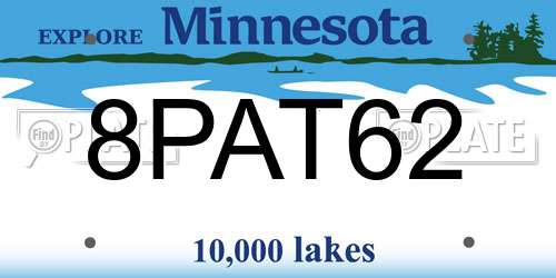 8PAT62 Minnesota License Plate