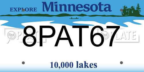 8PAT67 Minnesota License Plate
