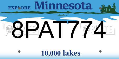 8PAT774 Minnesota License Plate