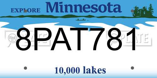 8PAT781 Minnesota License Plate