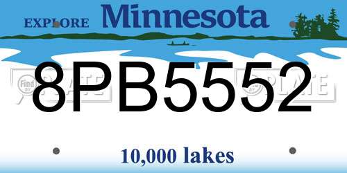 8PB5552 Minnesota License Plate