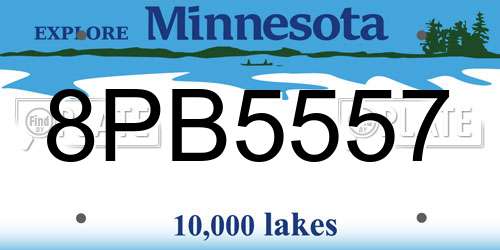 8PB5557 Minnesota License Plate