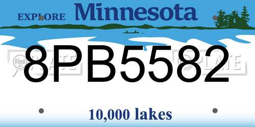 8PB5582 Minnesota License Plate