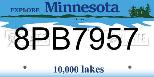 8PB7957 Minnesota License Plate