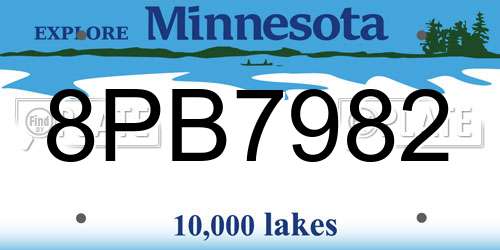 8PB7982 Minnesota License Plate