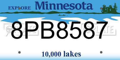 8PB8587 Minnesota License Plate