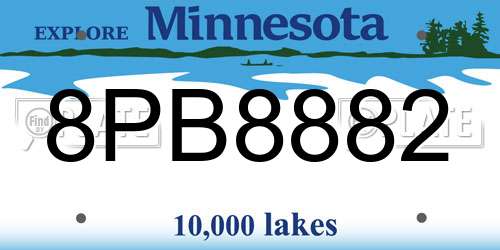 8PB8882 Minnesota License Plate