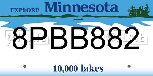 8PBB882 Minnesota License Plate