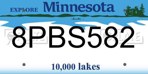 8PBS582 Minnesota License Plate