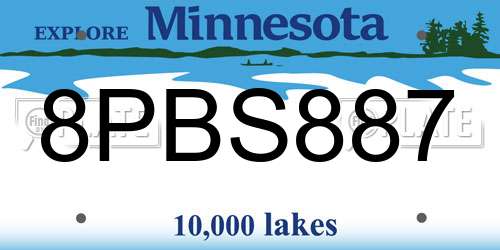 8PBS887 Minnesota License Plate