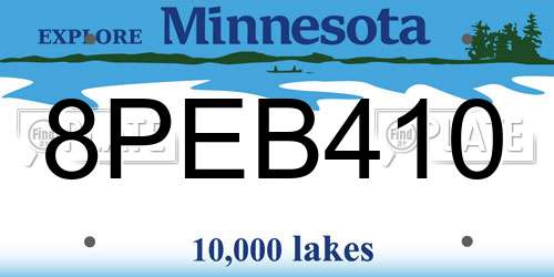 8PEB410 Minnesota License Plate