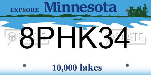 8PHK34 Minnesota License Plate