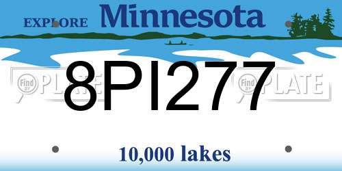 8PI277 Minnesota License Plate