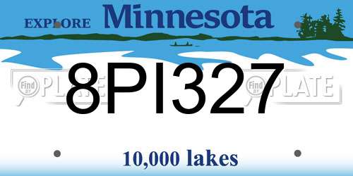 8PI327 Minnesota License Plate