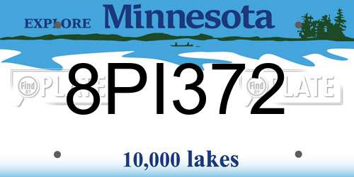 8PI372 Minnesota License Plate