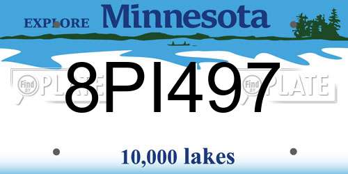 8PI497 Minnesota License Plate