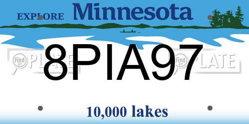 8PIA97 Minnesota License Plate