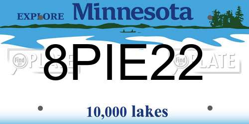 8PIE22 Minnesota License Plate
