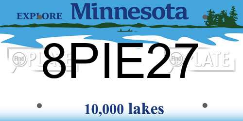 8PIE27 Minnesota License Plate