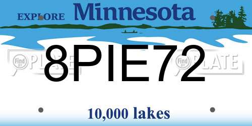 8PIE72 Minnesota License Plate