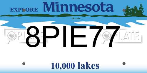 8PIE77 Minnesota License Plate