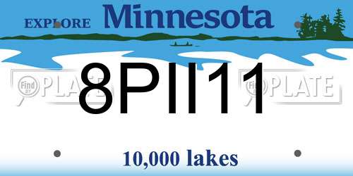 8PII11 Minnesota License Plate