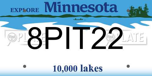 8PIT22 Minnesota License Plate