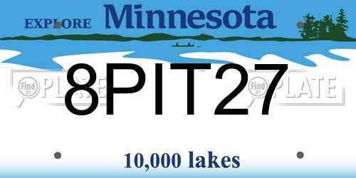 8PIT27 Minnesota License Plate