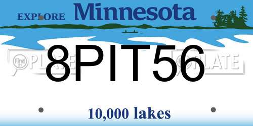 8PIT56 Minnesota License Plate