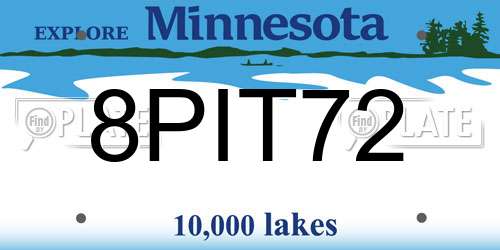 8PIT72 Minnesota License Plate