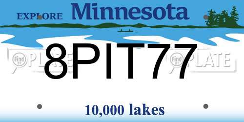 8PIT77 Minnesota License Plate