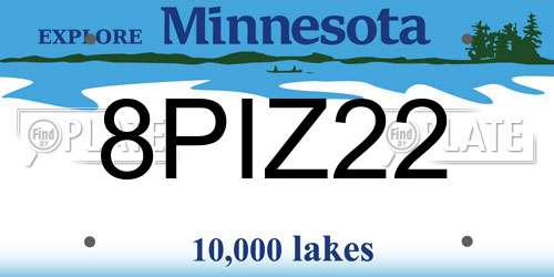 8PIZ22 Minnesota License Plate
