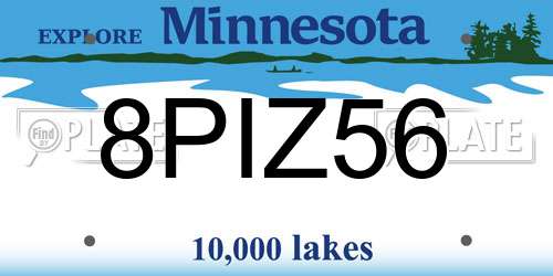 8PIZ56 Minnesota License Plate