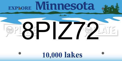 8PIZ72 Minnesota License Plate