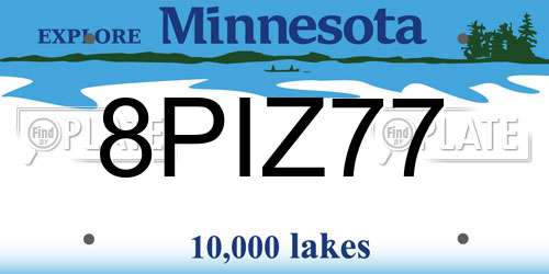 8PIZ77 Minnesota License Plate