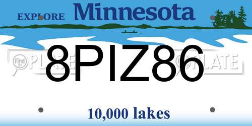 8PIZ86 Minnesota License Plate