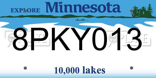 8PKY013 Minnesota License Plate