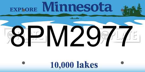 8PM2977 Minnesota License Plate