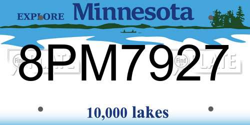 8PM7927 Minnesota License Plate