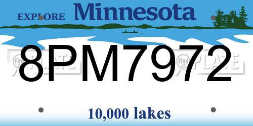 8PM7972 Minnesota License Plate