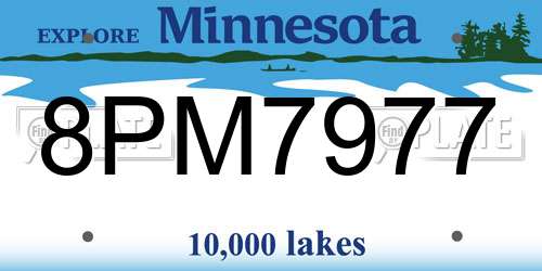 8PM7977 Minnesota License Plate