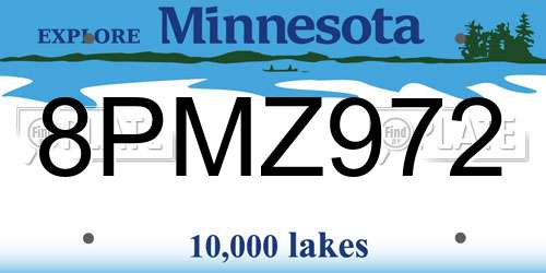 8PMZ972 Minnesota License Plate