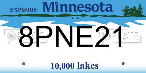 8PNE21 Minnesota License Plate