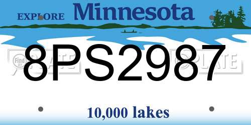 8PS2987 Minnesota License Plate